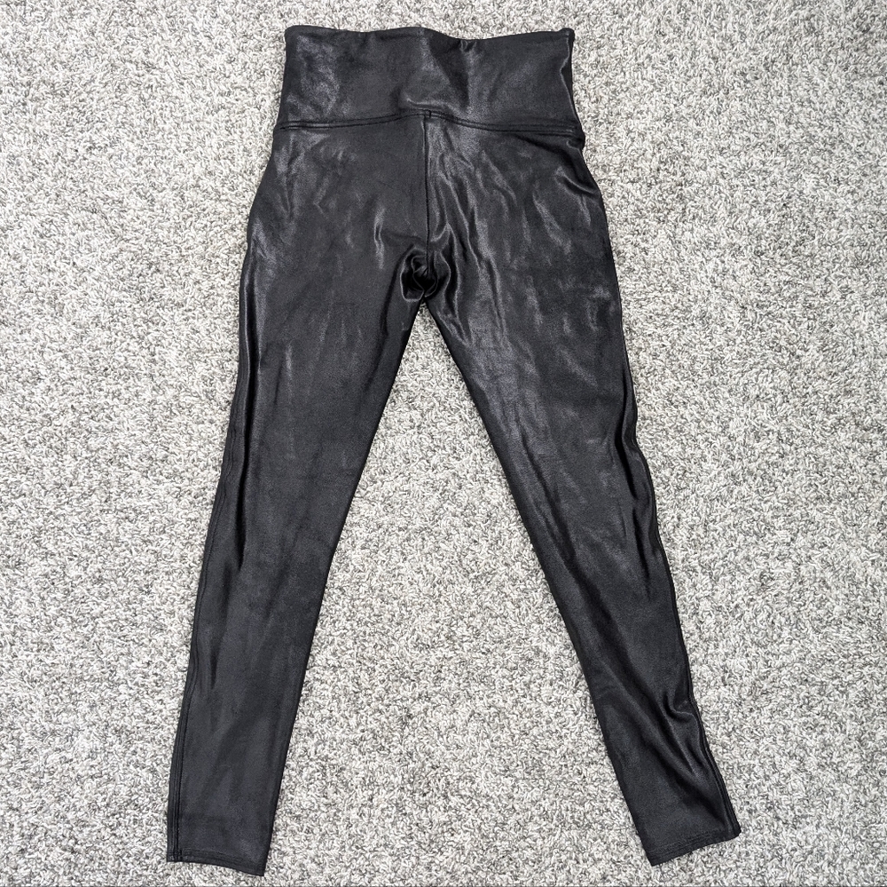 💘 Spanx NWOT 2437 Black Faux Leather Leggings XL Ready To Wow - Picture 7 of 10